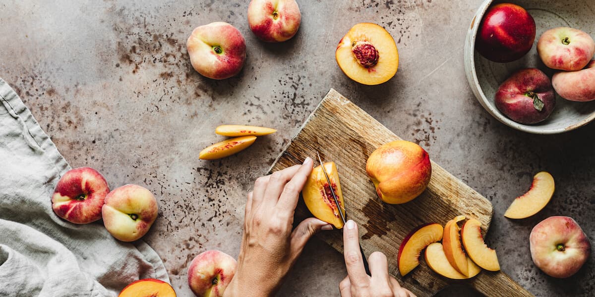 Slices of peaches