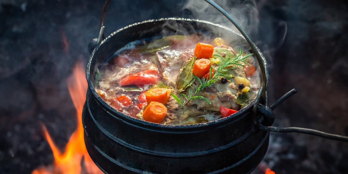 hunter's stew on bonfire