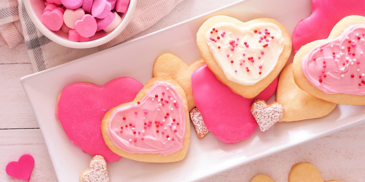Heart shaped Valentines Day cookies
